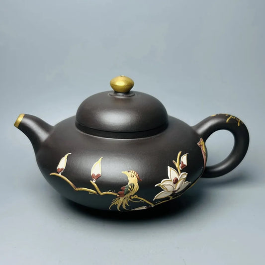 Chinese Yixing Zisha Clay Teapot  Hehuan Gilded Pot  Chen Juhua 260ml