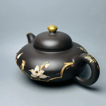 Chinese Yixing Zisha Clay Teapot  Hehuan Gilded Pot  Chen Juhua 260ml