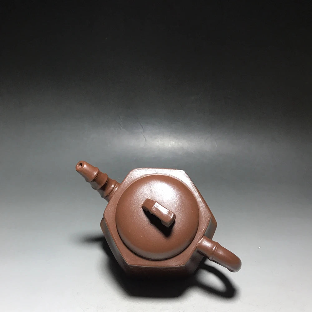 Chinese Yixing Zisha Clay Teapot  Hexagonal Bamboo Rhyme Pot  400ml