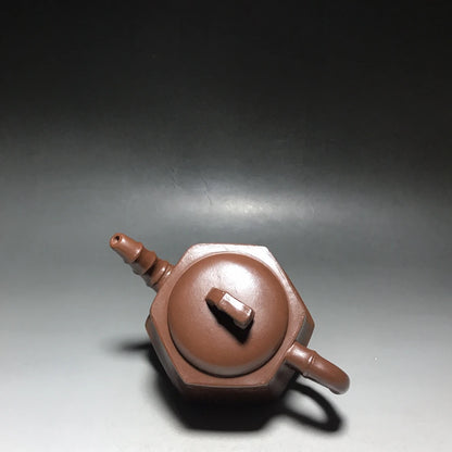 Chinese Yixing Zisha Clay Teapot  Hexagonal Bamboo Rhyme Pot  400ml