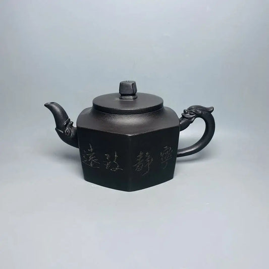 Chinese Yixing Zisha Clay Teapot  Hexagonal Dragon Pot Gu Jingzhou 360ml