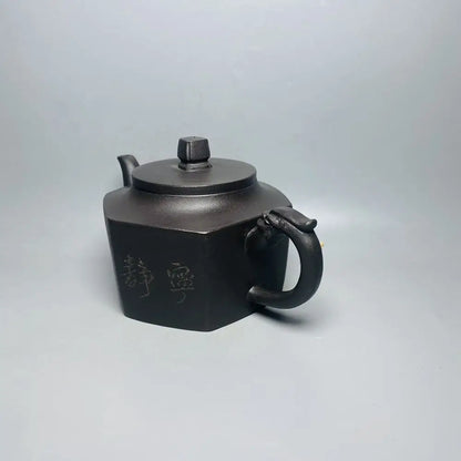 Chinese Yixing Zisha Clay Teapot  Hexagonal Dragon Pot Gu Jingzhou 360ml