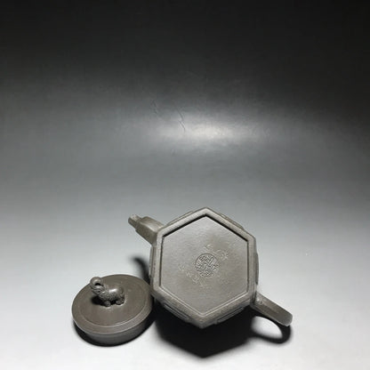 Chinese Yixing Zisha Clay Teapot  Hexagonal Plum Orchid Bamboo ju Pot 300ml