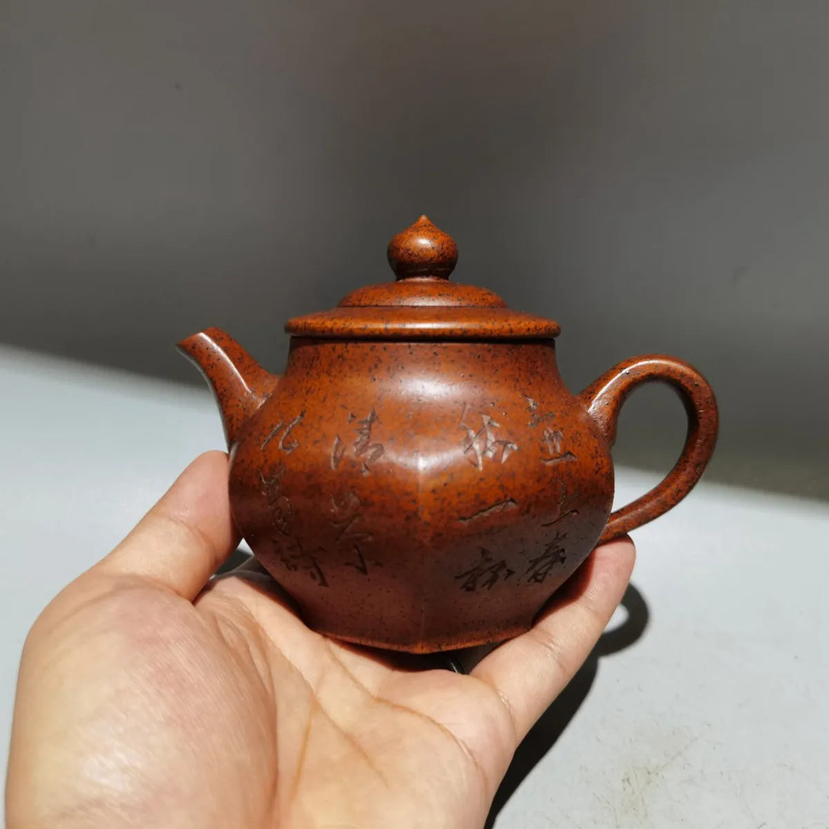 Chinese Yixing Zisha Clay Teapot Hexagonal Pot Gu Jingzhou 260ml