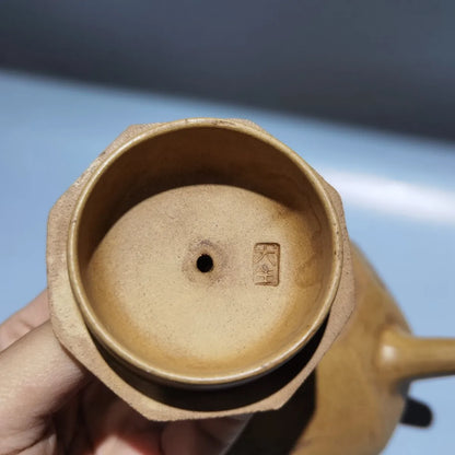 Chinese Yixing Zisha Clay Teapot  Hexagonal Stone Ladle Pot Fan Dasheng 380ml