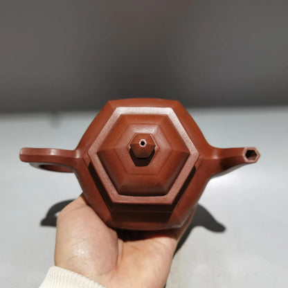 Chinese Yixing Zisha Clay Teapot  Hexagonal carving word Pot Shi Xiaoma 360ml