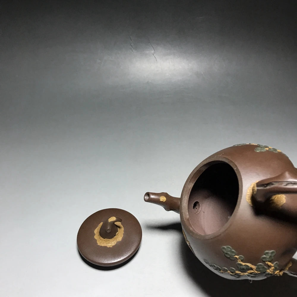 Chinese Yixing Zisha Clay Teapot  High foot Tripod Stone Ladle Pot  Pei Shimin 350ml