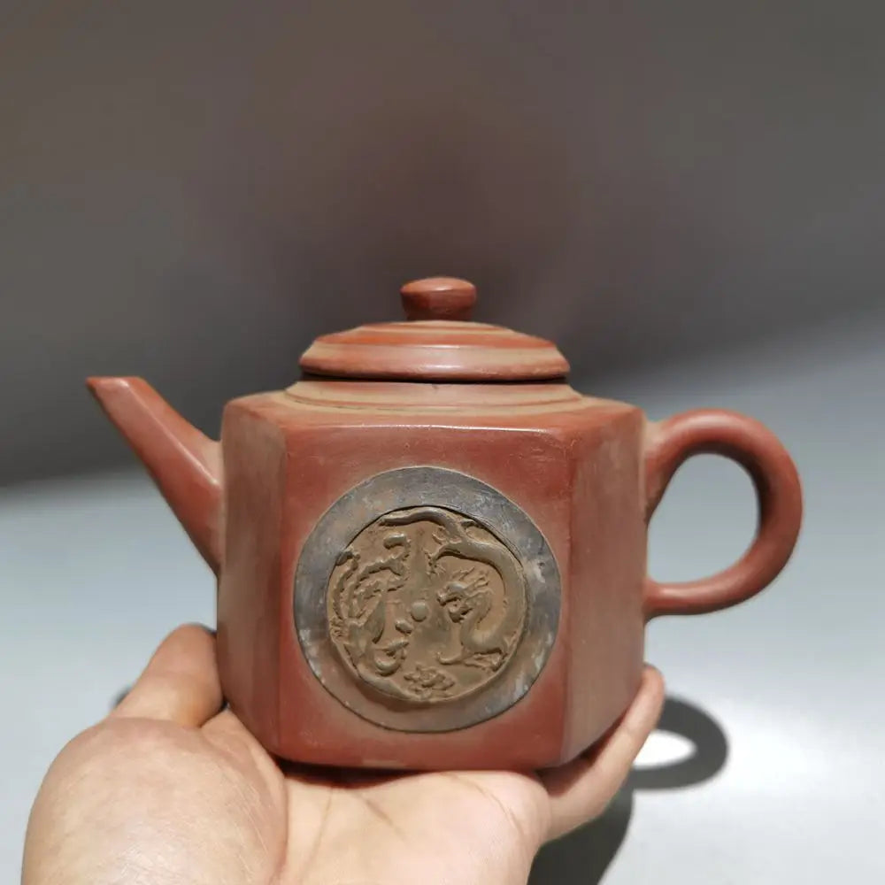 Chinese Yixing Zisha Clay Teapot  Inlaid Jade Pot Jinding trademark 400ml