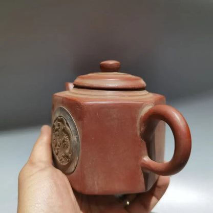 Chinese Yixing Zisha Clay Teapot  Inlaid Jade Pot Jinding trademark 400ml