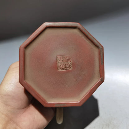 Chinese Yixing Zisha Clay Teapot  Inlaid Jade Pot Yang Pengnian 380ml