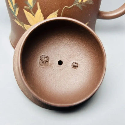 Chinese Yixing Zisha Clay Teapot  Jinzhong Maple Leaf Pot Zhu Kexin 380ml