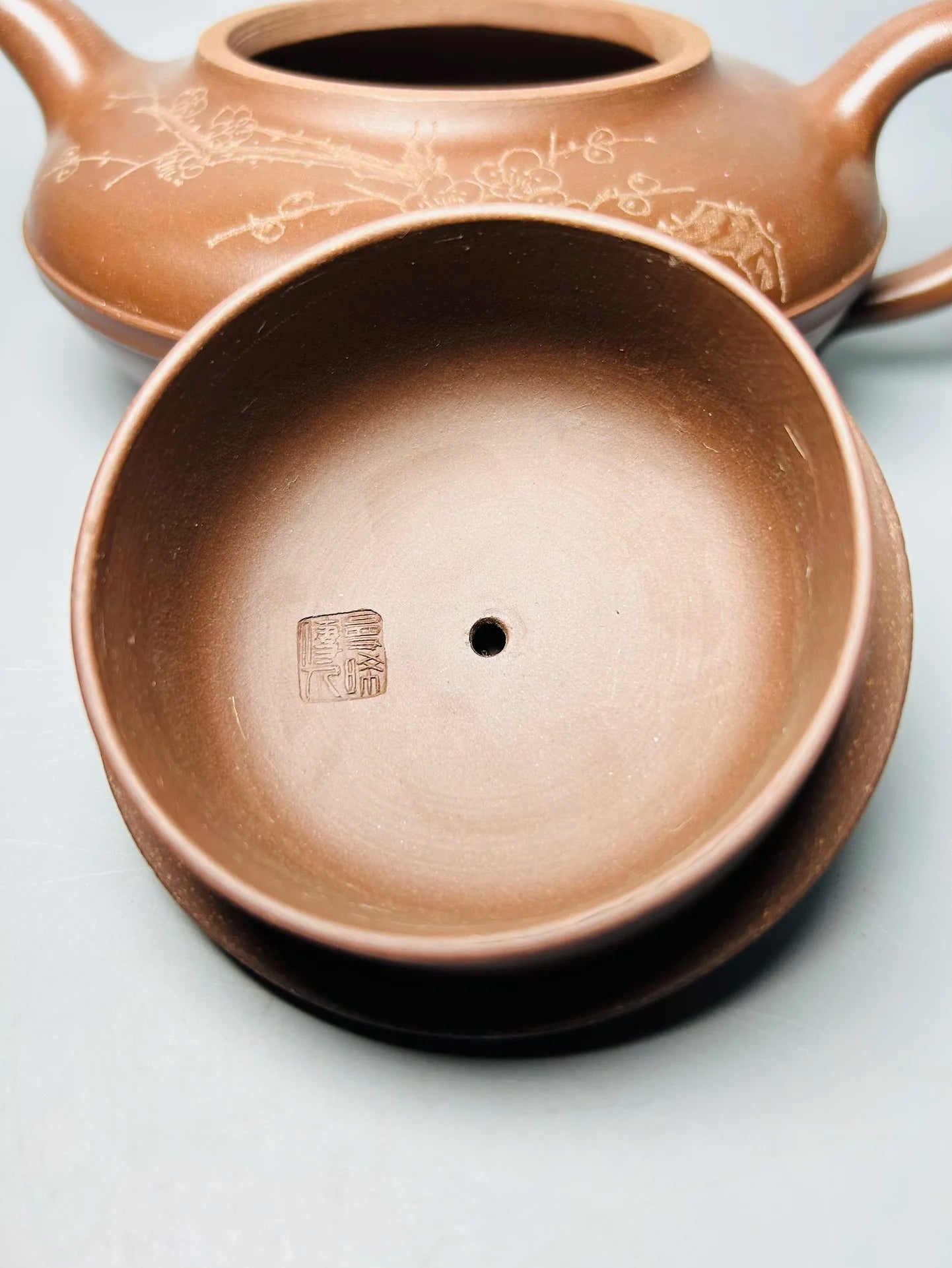Chinese Yixing Zisha Clay Teapot  Line circle Pot  Manxi Ceramic Art 500ml