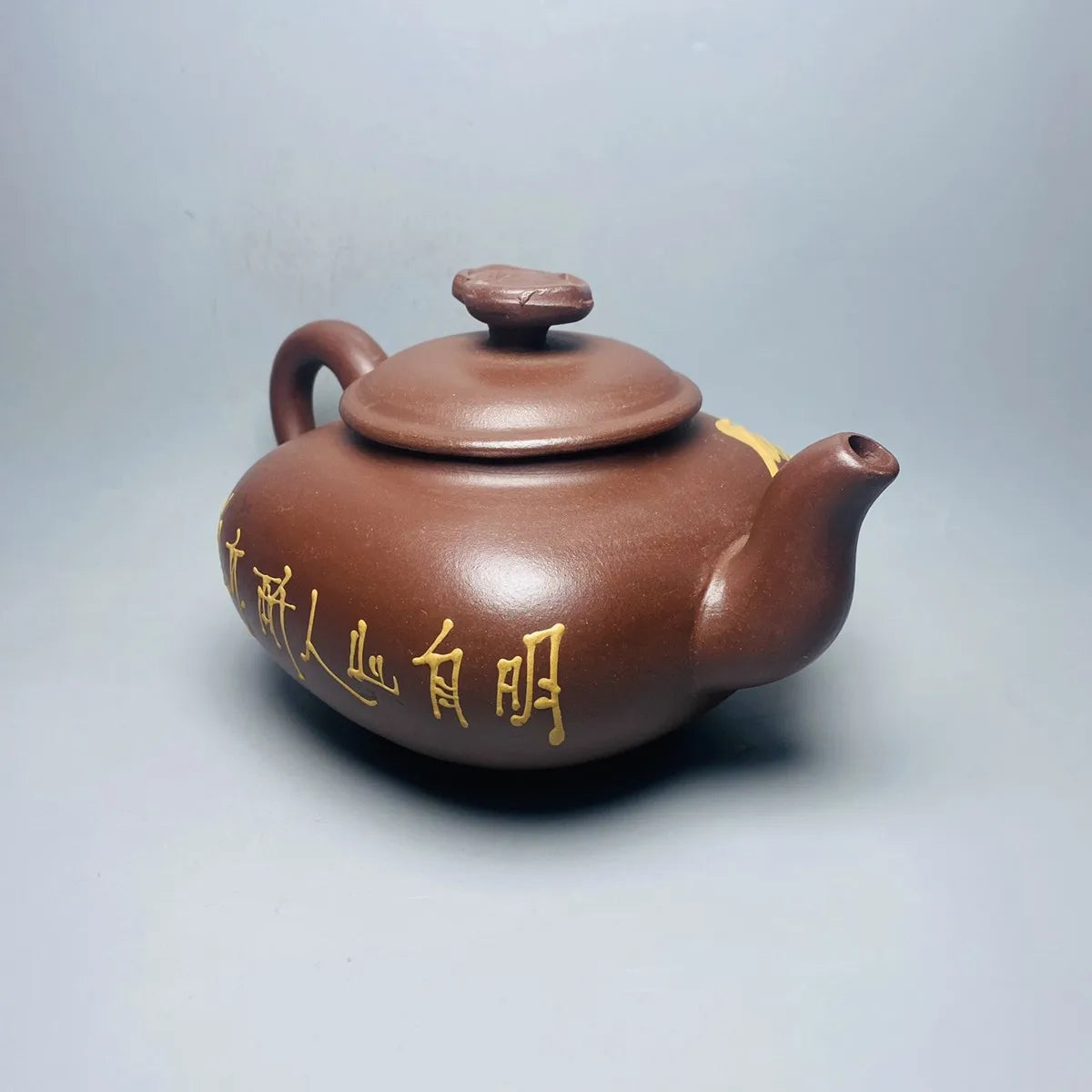 Chinese Yixing Zisha Clay Teapot  Lingzhi Mud Painting Pot Wang Yinxian 380ml