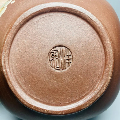 Chinese Yixing Zisha Clay Teapot  Lingzhi Mud Painting Pot Wang Yinxian 380ml