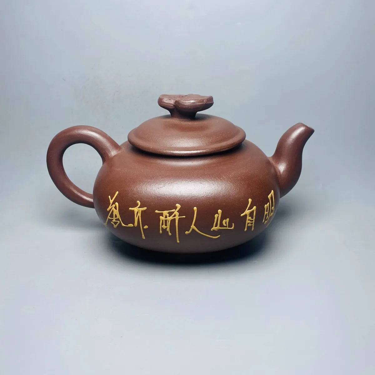 Chinese Yixing Zisha Clay Teapot  Lingzhi Mud Painting Pot Wang Yinxian 380ml