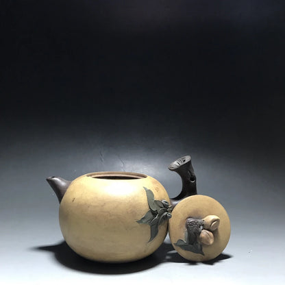 Chinese Yixing Zisha Clay Teapot  Longevity Peach Pot Gu Jingzhou 500ml