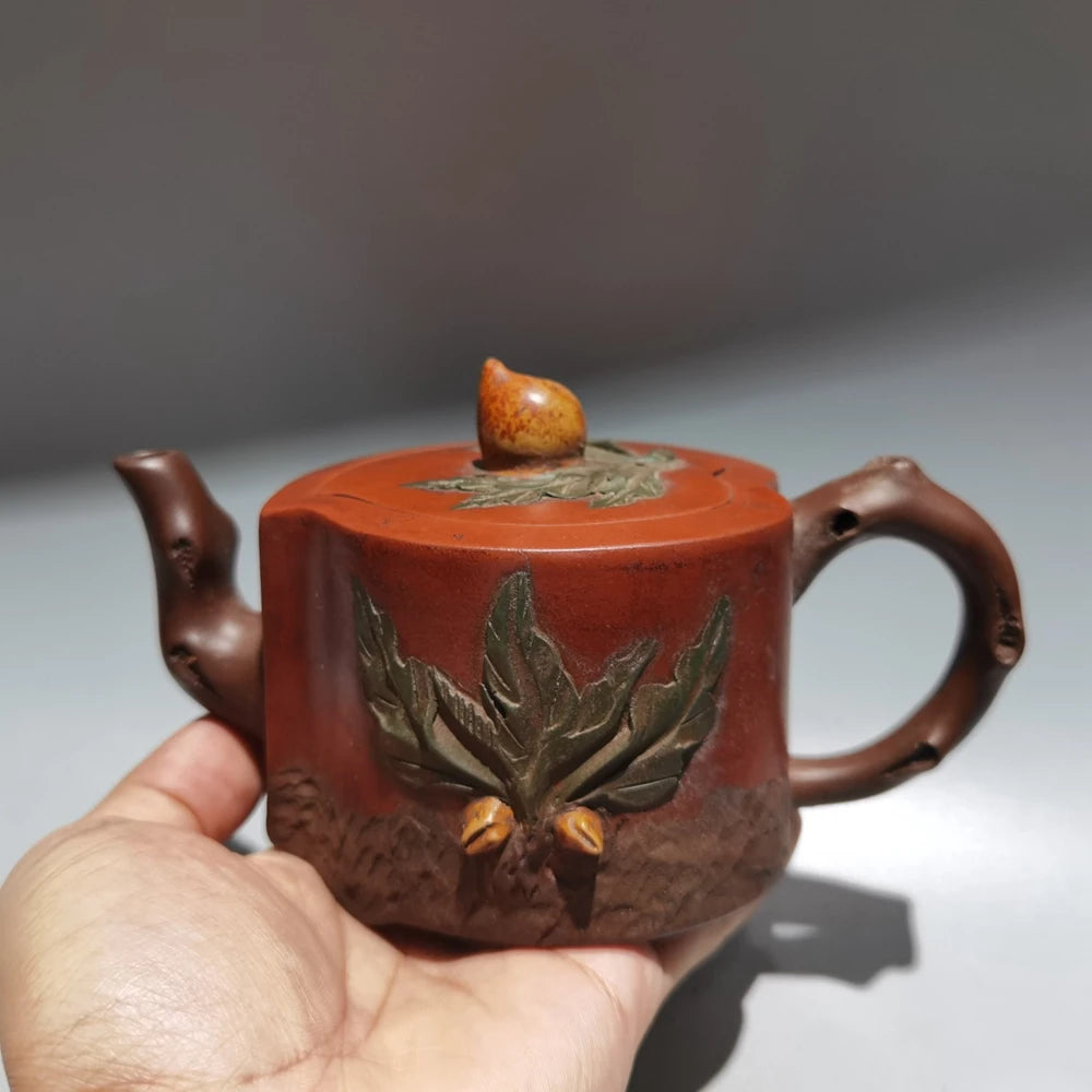 Chinese Yixing Zisha Clay Teapot  Longevity Peach Pot Jiang Rong 360ml