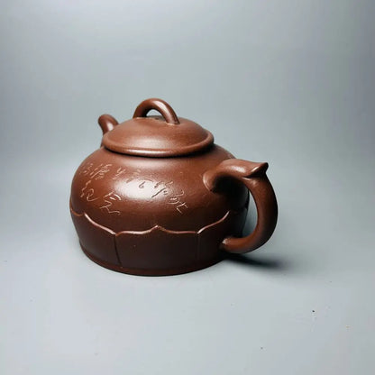 Chinese Yixing Zisha Clay Teapot  Lotus Commemorative Pot Gu Jingzhou 320ml