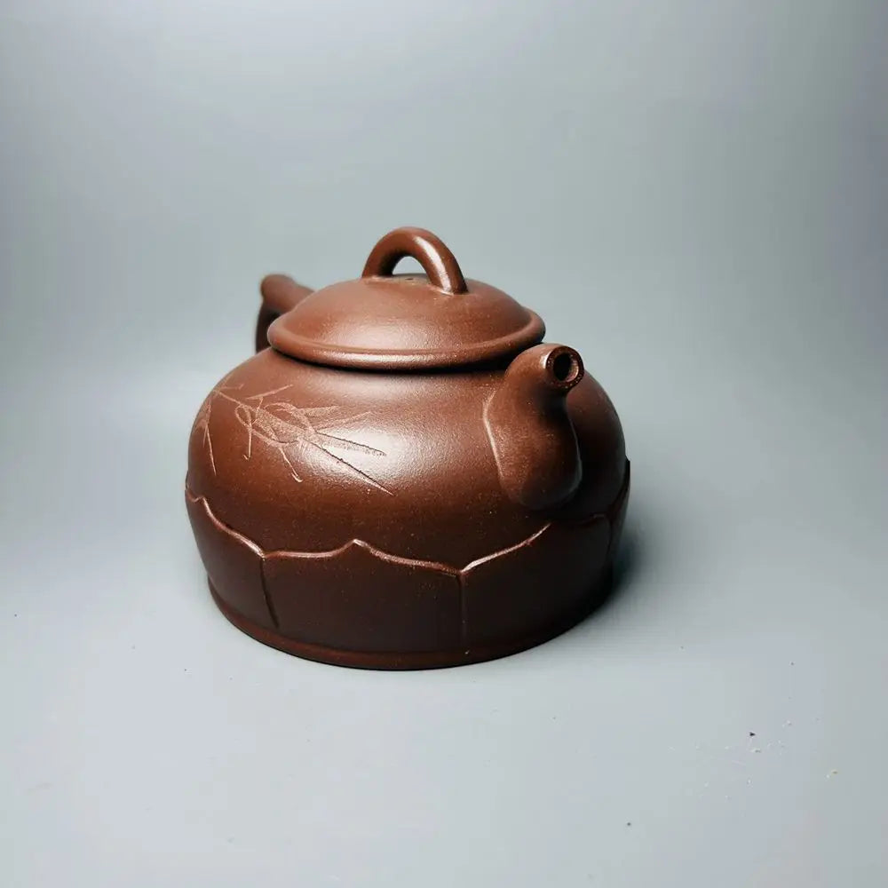 Chinese Yixing Zisha Clay Teapot  Lotus Commemorative Pot Gu Jingzhou 320ml