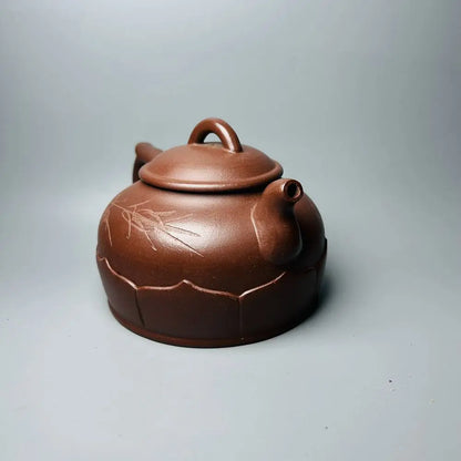 Chinese Yixing Zisha Clay Teapot  Lotus Commemorative Pot Gu Jingzhou 320ml