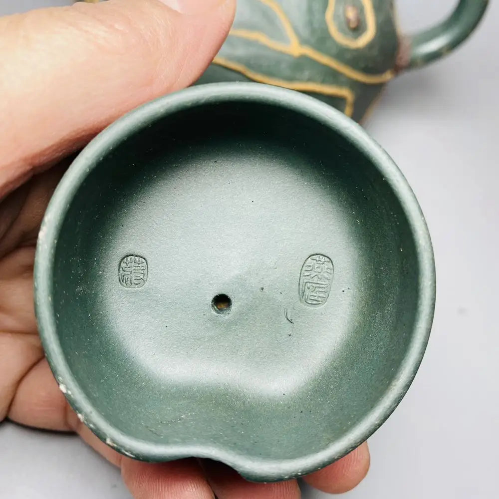 Chinese Yixing Zisha Clay Teapot  Lotus Leaf Frog Pot Yan Ting 350ml