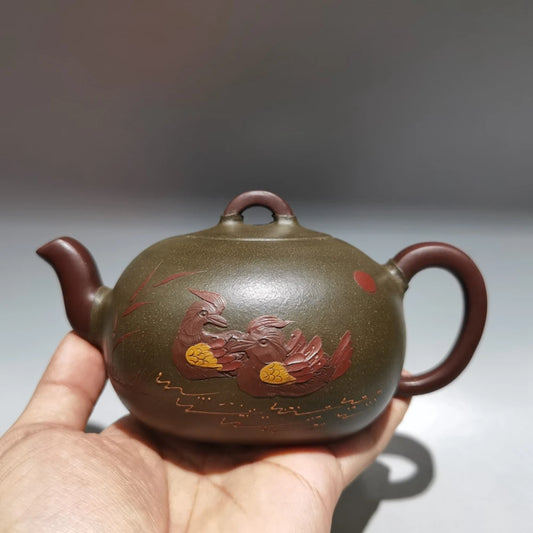 Chinese Yixing Zisha Clay Teapot  Mandarin Duck Playing Pot  Wang Yinxian 280ml