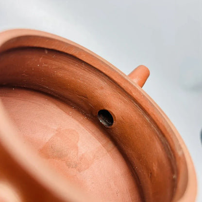 Chinese Yixing Zisha Clay Teapot  Mud painted bamboo joint Pot  Jinding Trademark 400ml