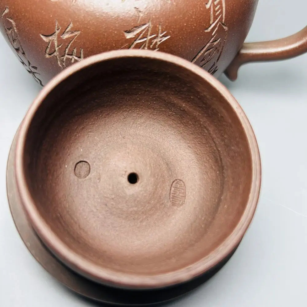 Chinese Yixing Zisha Clay Teapot  Mud painted landscape bamboo joint  Pot  Feng Guilin 360ml