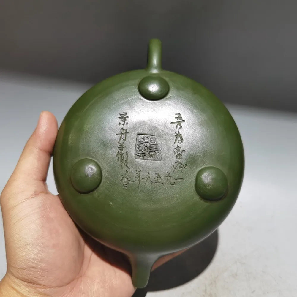 Chinese Yixing Zisha Clay Teapot  Ox Cow lid stone ladle Pot Gu Jingzhou 380ml