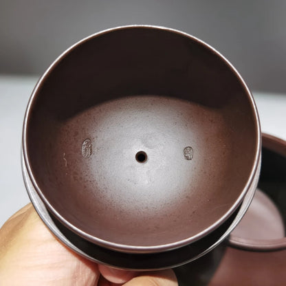 Chinese Yixing Zisha Clay Teapot  Pan Hu Pot Wang Shigeng 400ml