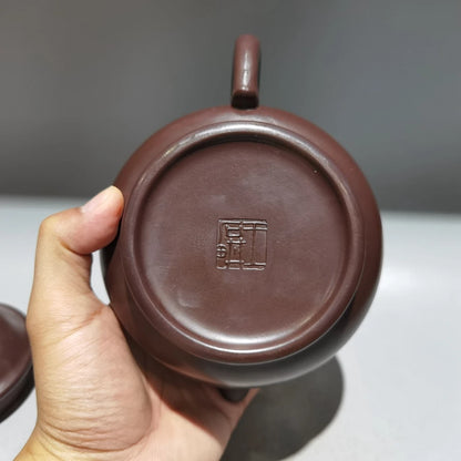 Chinese Yixing Zisha Clay Teapot  Pan Hu Pot Wang Shigeng 400ml