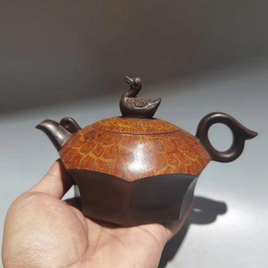Chinese Yixing Zisha Clay Teapot  Phoenix Mouth Pot Lv Yaochen 360ml