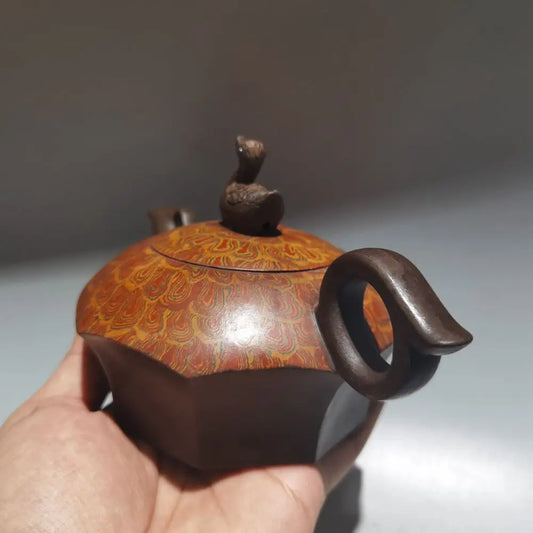 Chinese Yixing Zisha Clay Teapot  Phoenix Mouth Pot Lv Yaochen 360ml