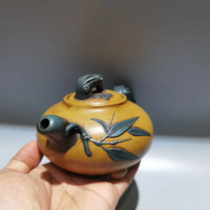 Chinese Yixing Zisha Clay Teapot  Pine Bamboo Plum Pot Gao Jianfang 320ml