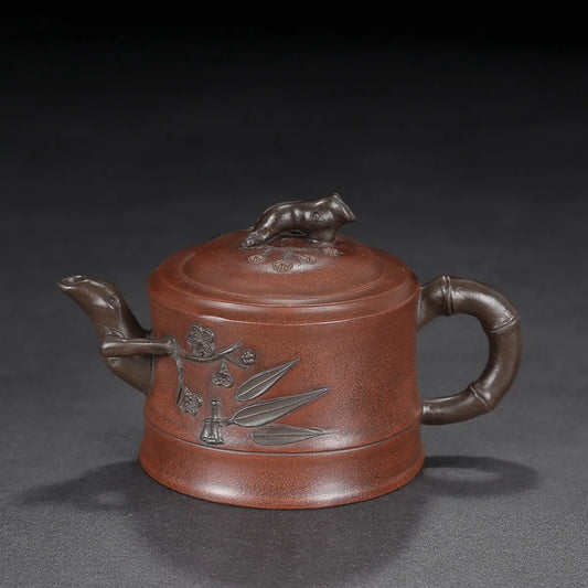 Chinese Yixing Zisha Clay Teapot  Pine Bamboo Plum Pot  Wang Yinxian 420ml