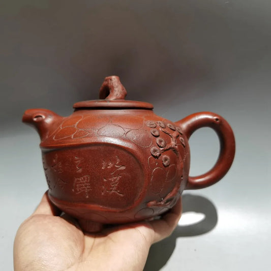 Chinese Yixing Zisha Clay Teapot  Pine Needle Pot Jinsha Temple Monk 450ml