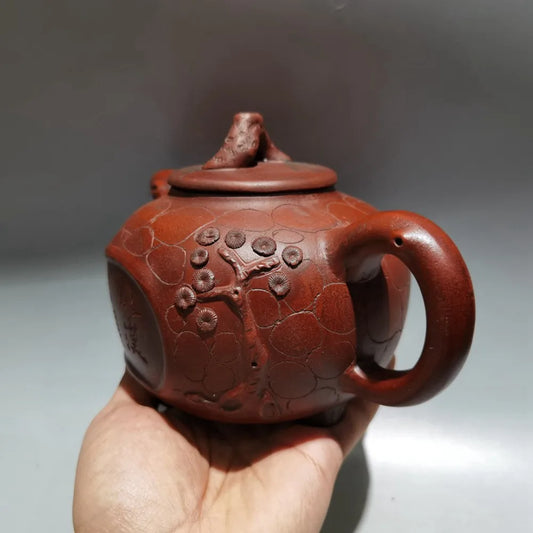 Chinese Yixing Zisha Clay Teapot  Pine Needle Pot Jinsha Temple Monk 450ml