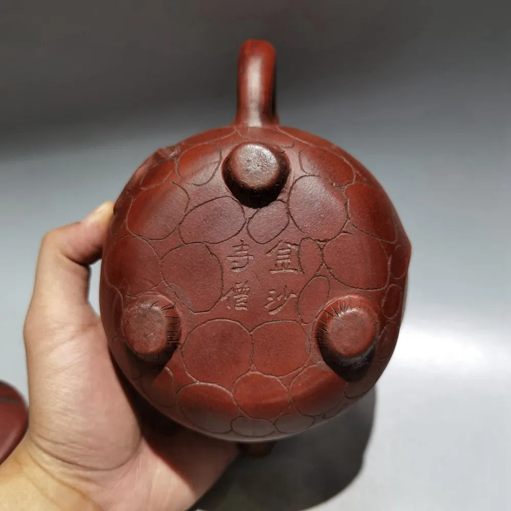 Chinese Yixing Zisha Clay Teapot  Pine Needle Pot Jinsha Temple Monk 450ml
