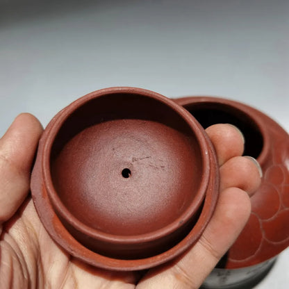 Chinese Yixing Zisha Clay Teapot  Pine Needle Pot Jinsha Temple Monk 450ml