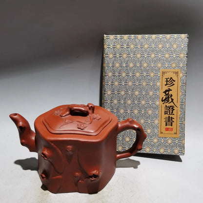 Chinese Yixing Zisha Clay Teapot  Plum Blossom Tree Stake Pot Wang Yinxian 300ml