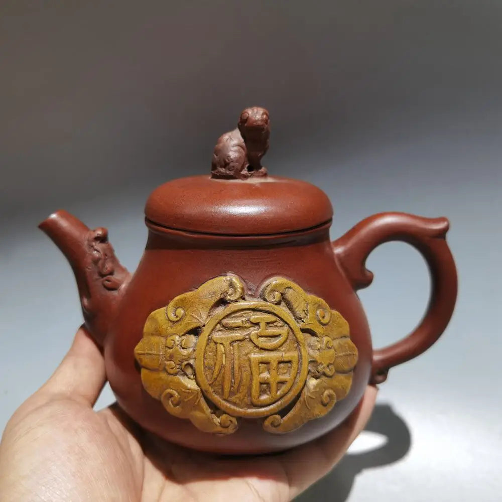 Chinese Yixing Zisha Clay Teapot  Printing Plate Pot Chen Mingyuan 400ml
