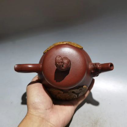 Chinese Yixing Zisha Clay Teapot  Printing Plate Pot Chen Mingyuan 400ml