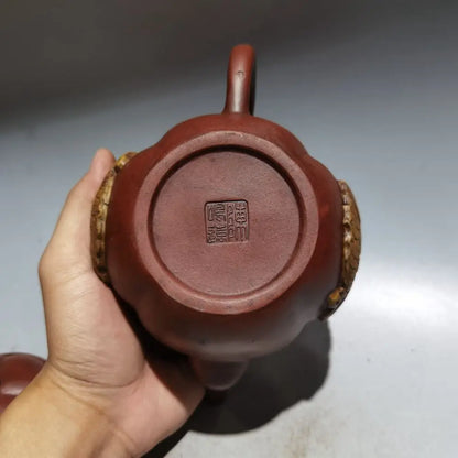 Chinese Yixing Zisha Clay Teapot  Printing Plate Pot Chen Mingyuan 420ml