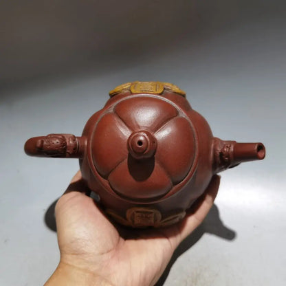 Chinese Yixing Zisha Clay Teapot  Printing Plate Pot Chen Mingyuan 420ml