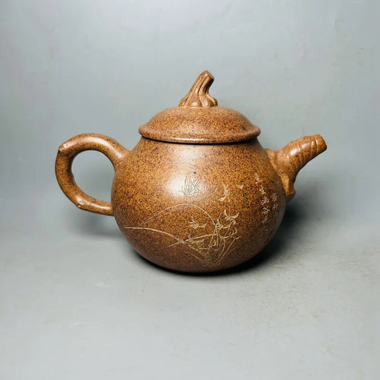 Chinese Yixing Zisha Clay Teapot  Pumpkin Cloud Water Zen Heart Pot  Gu Jingzhou 400ml