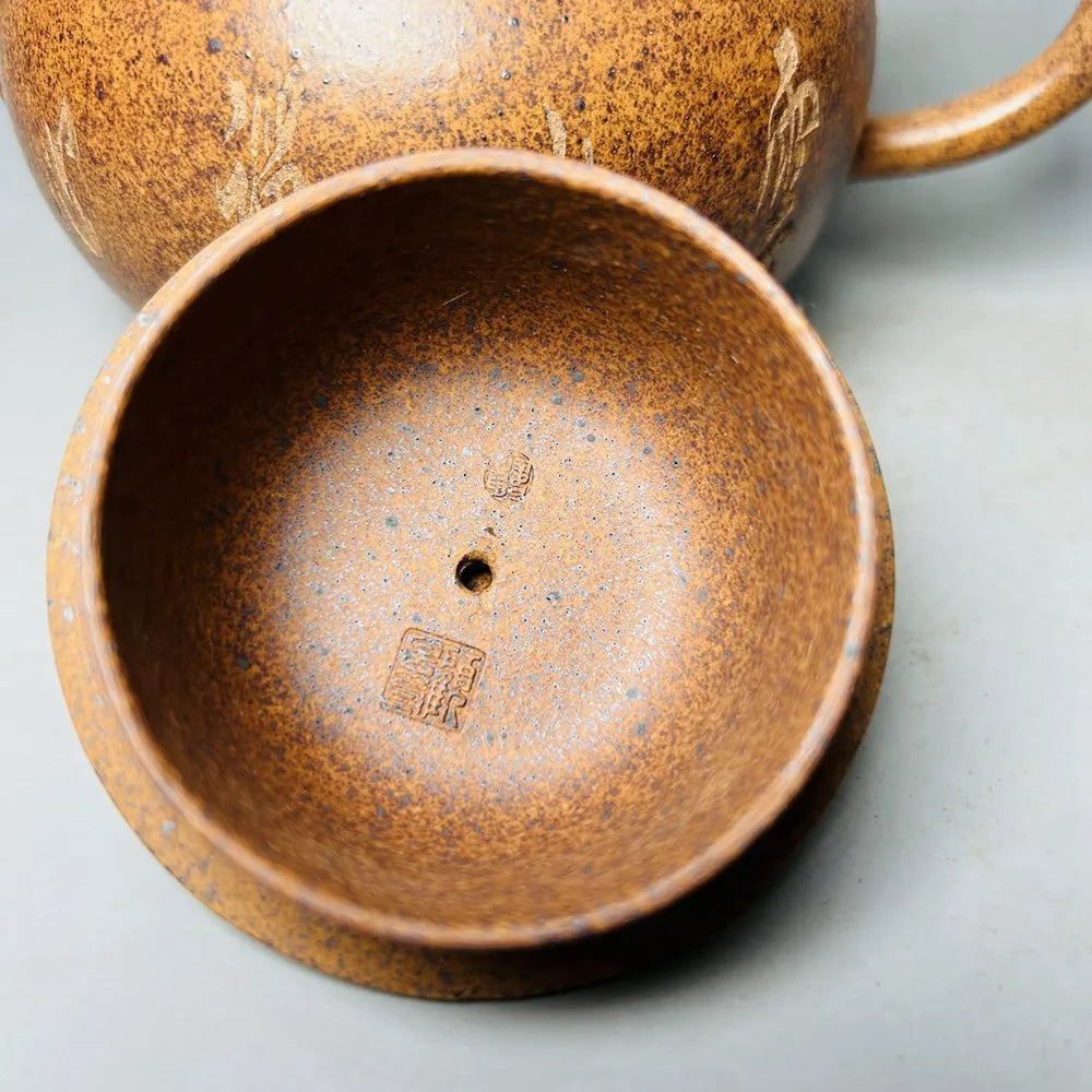 Chinese Yixing Zisha Clay Teapot  Pumpkin Cloud Water Zen Heart Pot  Gu Jingzhou 400ml