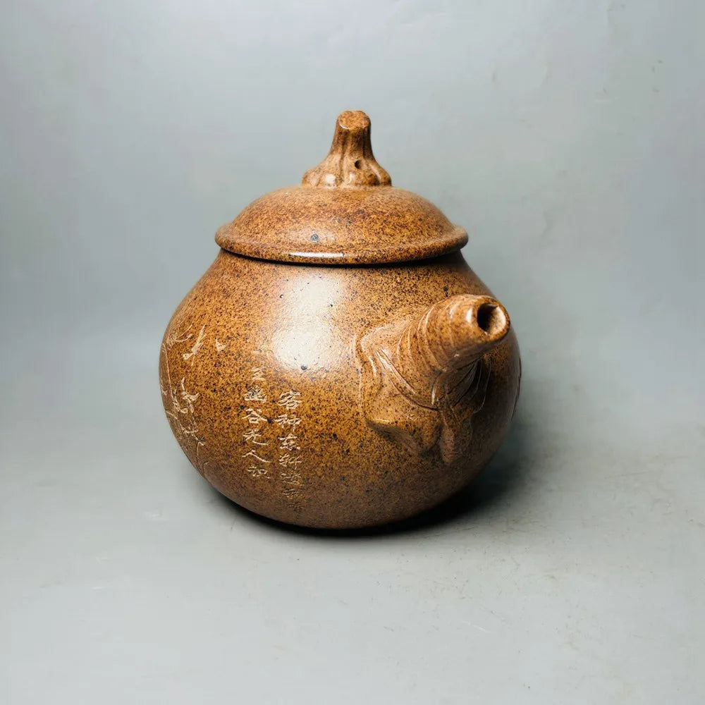 Chinese Yixing Zisha Clay Teapot  Pumpkin Cloud Water Zen Heart Pot  Gu Jingzhou 400ml