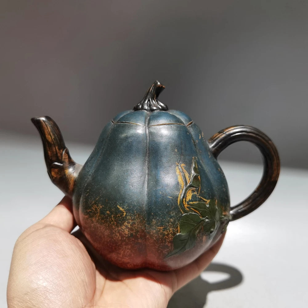 Chinese Yixing Zisha Clay Teapot  Pumpkin Pot Jiang Rong 300ml