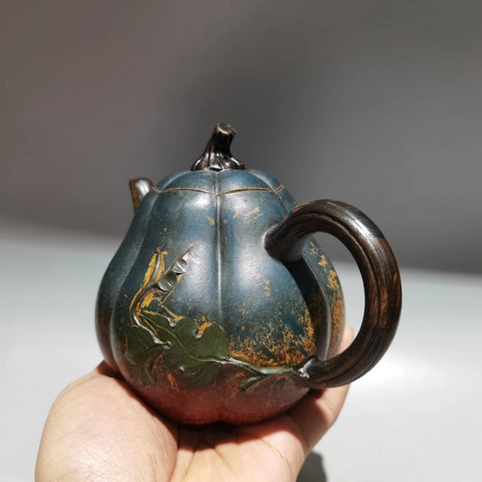 Chinese Yixing Zisha Clay Teapot  Pumpkin Pot Jiang Rong 300ml