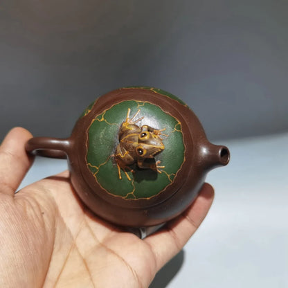 Chinese Yixing Zisha Clay Teapot Purple Mud Frog Tray Pot Jiang Rong 160ml